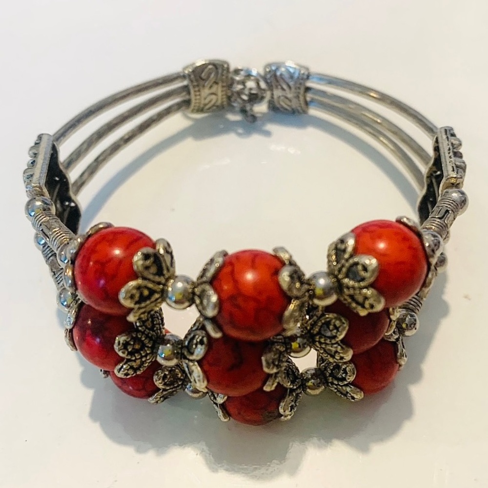 RARE Vintage Sterling Silver Bohemian Wrap Bracelet